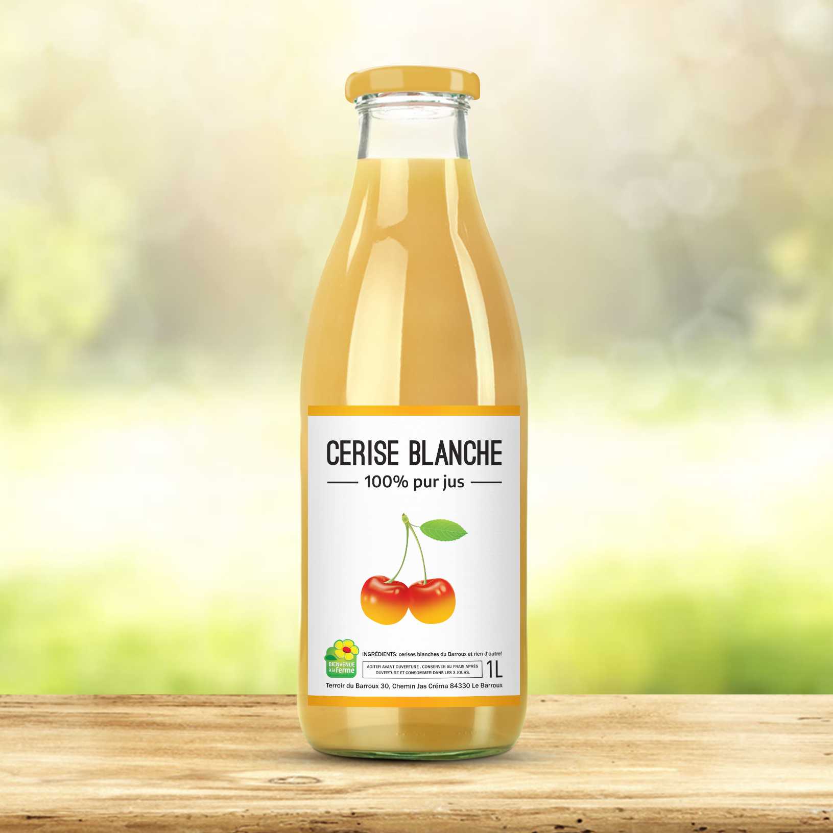 Terroir du Barroux: Jus de Cerise Blanche Napoléon